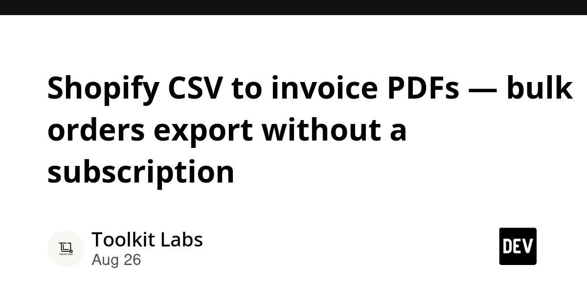 Shopify CSV批量生成发票PDF工具